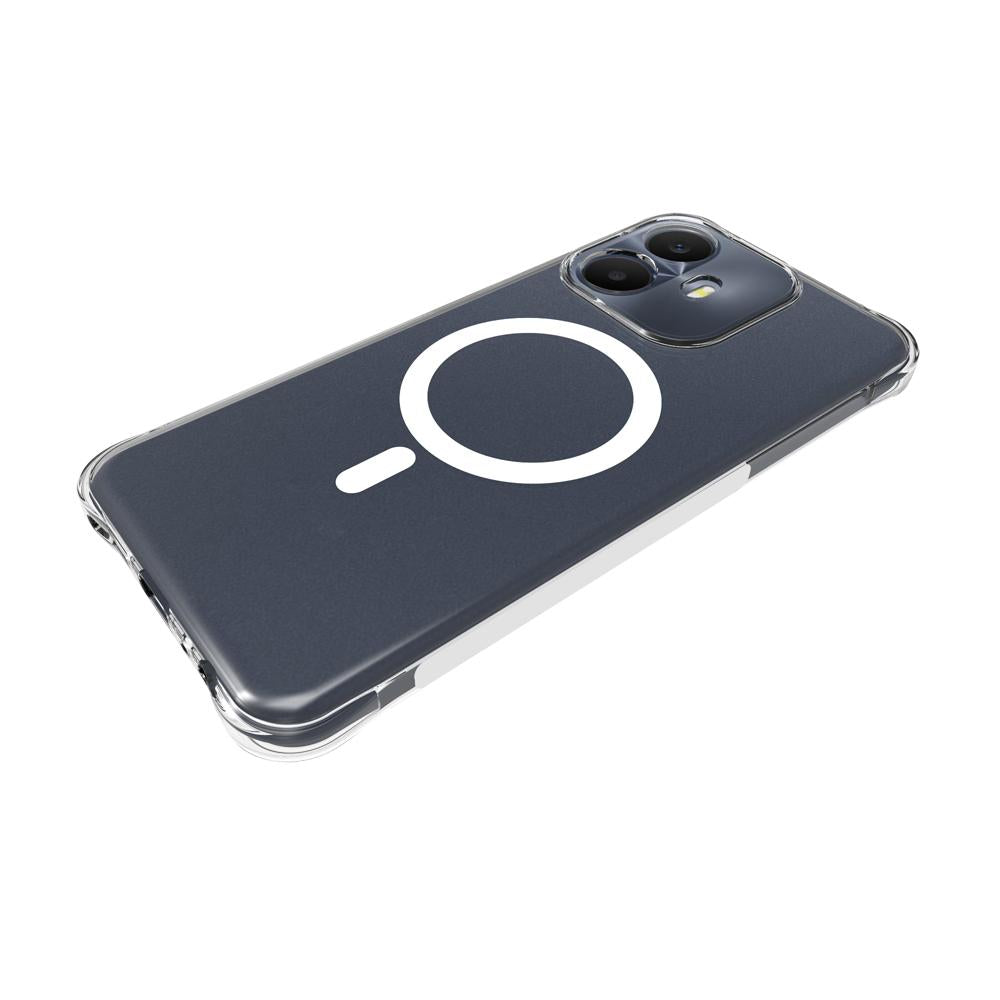 For TCL K70 Power 4G Shockproof Non-slip Magnetic TPU Phone Case - Transparent - EDA009779101A