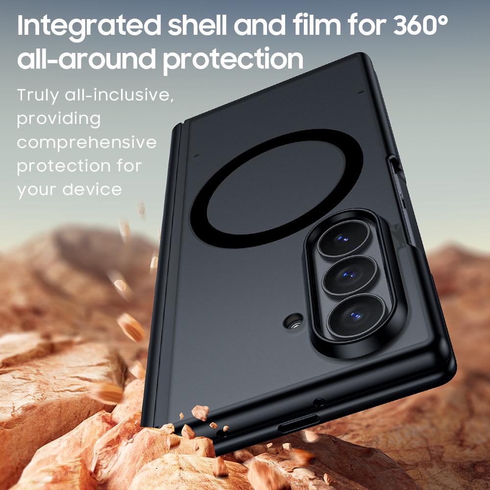 For Galaxy Z Fold8 Ultra 5G Intergrated Shell And Flim Skin Feel Translucent Frosted Magnetic Phone Case - Black - EDA009780202A