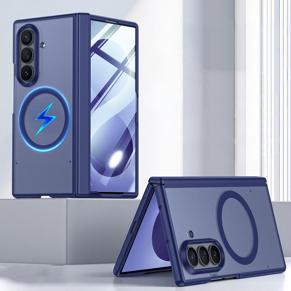 For Galaxy Z Fold8 Ultra 5G Intergrated Shell And Flim Skin Feel Translucent Frosted Magnetic Phone Case - Blue - EDA009780202B