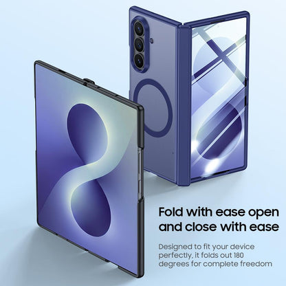 For Galaxy Z Fold8 Ultra 5G Intergrated Shell And Flim Skin Feel Translucent Frosted Magnetic Phone Case - Blue - EDA009780202B