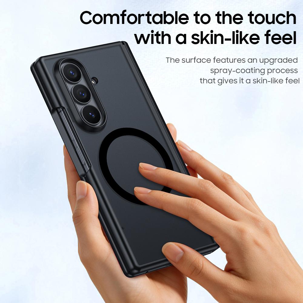 For Galaxy Z Fold8 Ultra 5G Intergrated Shell And Flim Skin Feel Translucent Frosted Magnetic Phone Case - Blue - EDA009780202B