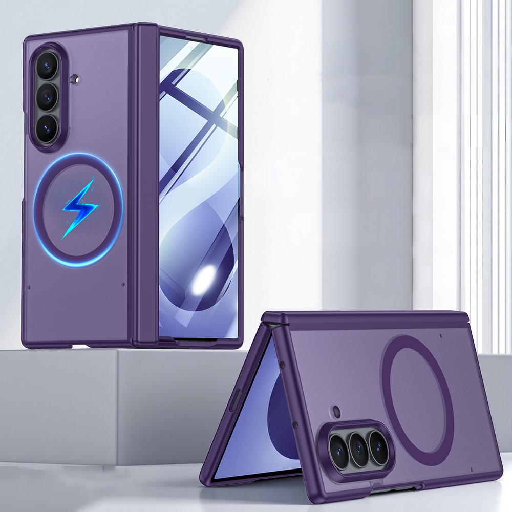 For Galaxy Z Fold8 Ultra 5G Intergrated Shell And Flim Skin Feel Translucent Frosted Magnetic Phone Case - Purple - EDA009780202C
