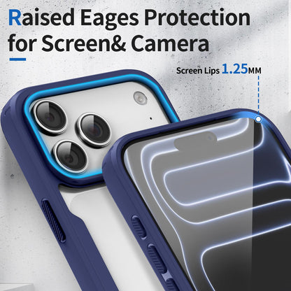 For iPhone 17 Pro Max Fighter Series Acrylic + TPU Airbag Shockproof Magnetic Phone Case - Blue - EDA009787903B