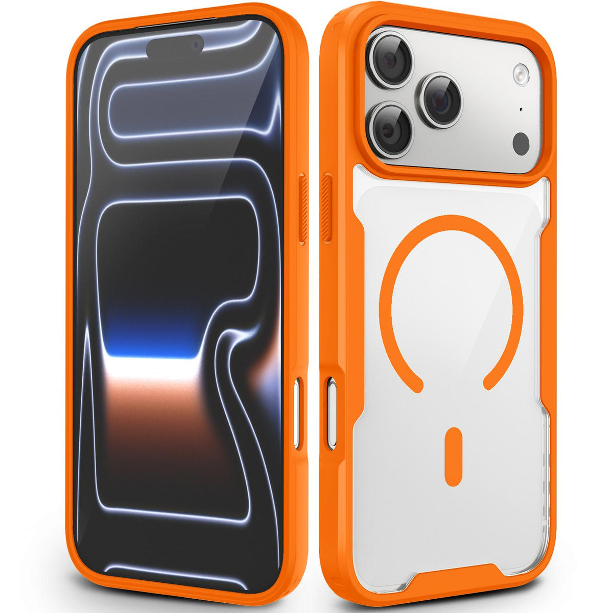 For iPhone 17 Pro Max Fighter Series Acrylic + TPU Airbag Shockproof Magnetic Phone Case - Orange - EDA009787903C