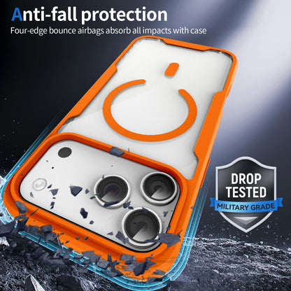 For iPhone 17 Pro Max Fighter Series Acrylic + TPU Airbag Shockproof Magnetic Phone Case - Orange - EDA009787903C