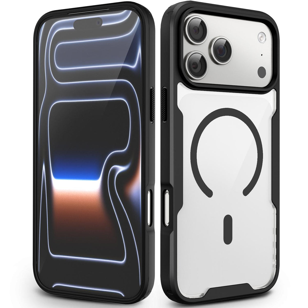 For iPhone 17 Pro Fighter Series Acrylic + TPU Airbag Shockproof Magnetic Phone Case - Black - EDA009787904A