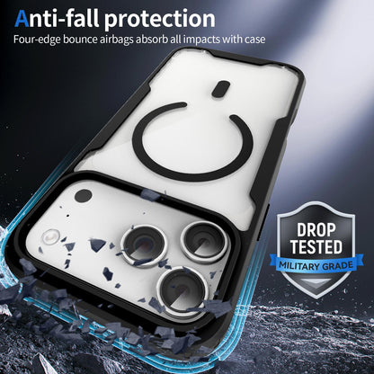 For iPhone 17 Pro Fighter Series Acrylic + TPU Airbag Shockproof Magnetic Phone Case - Black - EDA009787904A