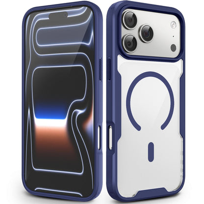 For iPhone 17 Pro Fighter Series Acrylic + TPU Airbag Shockproof Magnetic Phone Case - Blue - EDA009787904B