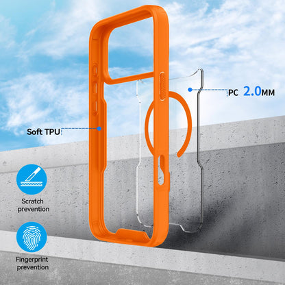 For iPhone 17 Pro Fighter Series Acrylic + TPU Airbag Shockproof Magnetic Phone Case - Orange - EDA009787904C