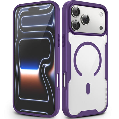 For iPhone 17 Pro Fighter Series Acrylic + TPU Airbag Shockproof Magnetic Phone Case - Purple - EDA009787904D