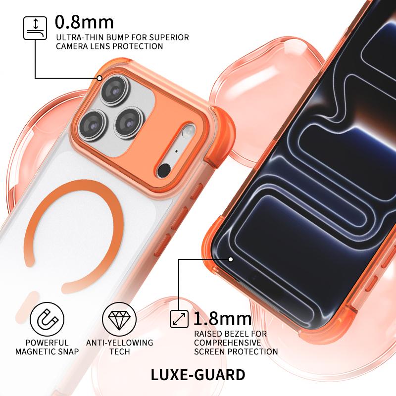 For iPhone 17 Pro Max Four Corner Airbag Transparent Skin Feel Magnetic Phone Case - Blue - EDA009789101B