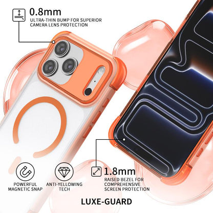 For iPhone 17 Pro Max Four Corner Airbag Transparent Skin Feel Magnetic Phone Case - Blue - EDA009789101B