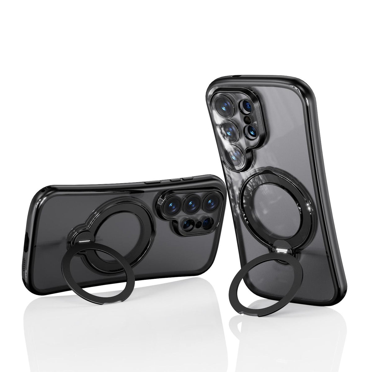 For Samsung Galaxy S26 Ultra 5G 360 Degree Rotation Holder Magnetic Electroplated Phone Case - Black - EDA009791002A