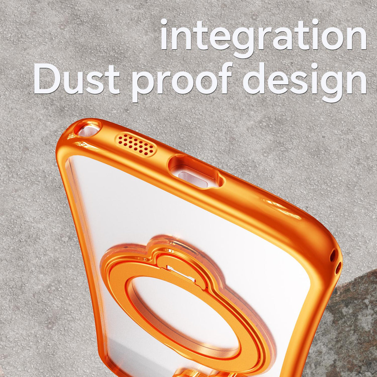 For Samsung Galaxy S26 Ultra 5G 360 Degree Rotation Holder Magnetic Electroplated Phone Case - Orange - EDA009791002C