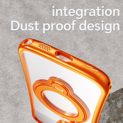 For Samsung Galaxy S26 Ultra 5G 360 Degree Rotation Holder Magnetic Electroplated Phone Case - Orange - EDA009791002C