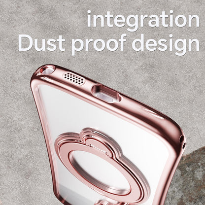 For Samsung Galaxy S26 Ultra 5G 360 Degree Rotation Holder Magnetic Electroplated Phone Case - Pink - EDA009791002D
