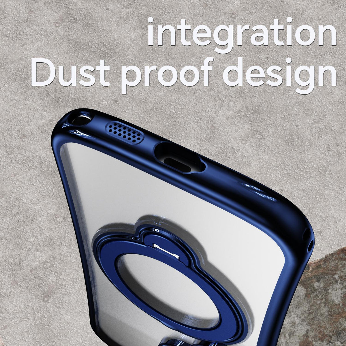 For Samsung Galaxy S26 Ultra 5G 360 Degree Rotation Holder Magnetic Electroplated Phone Case - Dark Blue - EDA009791002E