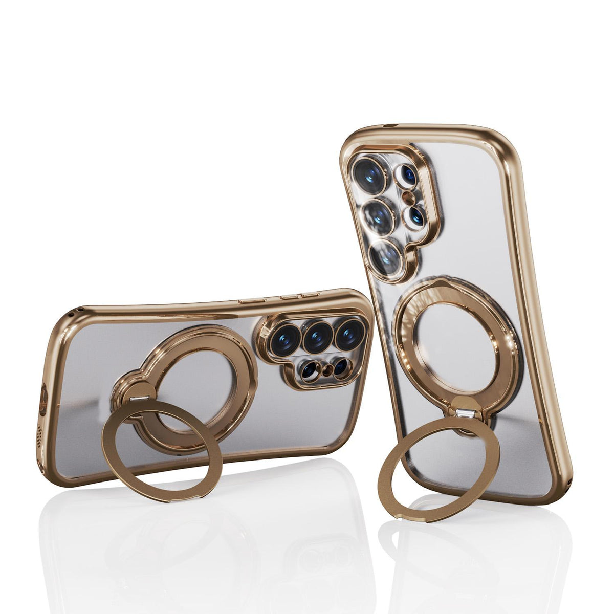 For Samsung Galaxy S26 Ultra 5G 360 Degree Rotation Holder Magnetic Electroplated Phone Case - Gold - EDA009791002F