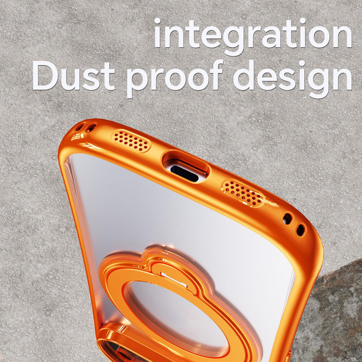 For Google Pixel 11 360 Degree Rotation Holder Magnetic Electroplated Phone Case - Orange - EDA009791701A