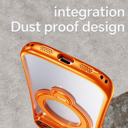 For Google Pixel 11 360 Degree Rotation Holder Magnetic Electroplated Phone Case - Orange - EDA009791701A
