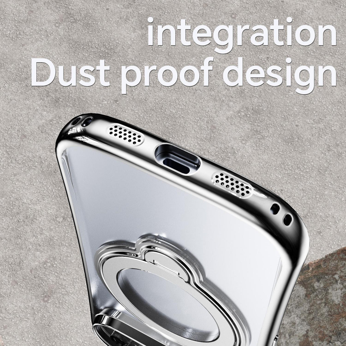 For Google Pixel 11 360 Degree Rotation Holder Magnetic Electroplated Phone Case - Silver - EDA009791701D