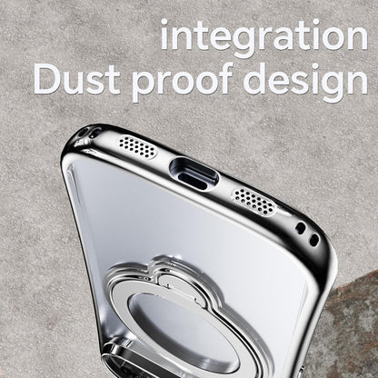 For Google Pixel 11 360 Degree Rotation Holder Magnetic Electroplated Phone Case - Silver - EDA009791701D