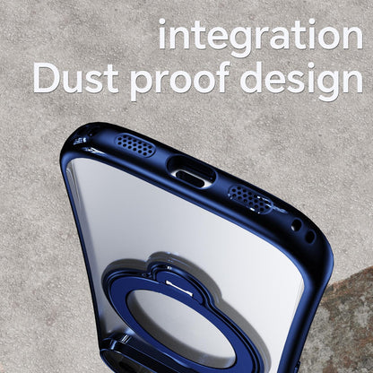 For Google Pixel 11 360 Degree Rotation Holder Magnetic Electroplated Phone Case - Dark Blue - EDA009791701E