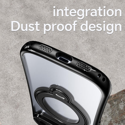 For Google Pixel 11 360 Degree Rotation Holder Magnetic Electroplated Phone Case - Black - EDA009791701F