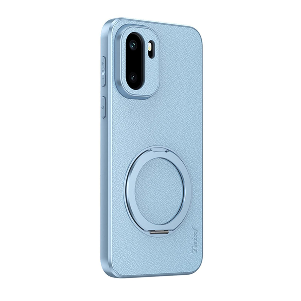 For OnePlus Ace 6 Goatskin Vegan Leather Magnetic Phone Case With 360 Degree Rotating Holder - Blue - EDA009793103C
