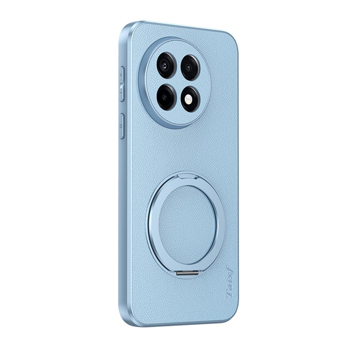 For OnePlus Ace 5 Goatskin Vegan Leather Magnetic Phone Case With 360 Degree Rotating Holder - Blue - EDA009793104C