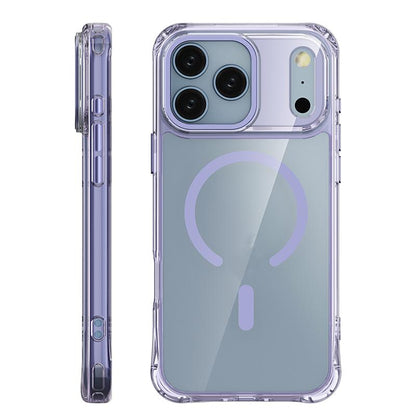 For iPhone 17 Pro Max Shockproof Magnetic PC Hybrid TPU Phone Case - Transparent Purple - EDA009793501B