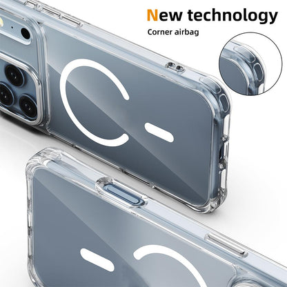 For iPhone 17 Pro Max Shockproof Magnetic PC Hybrid TPU Phone Case - Transparent Purple - EDA009793501B