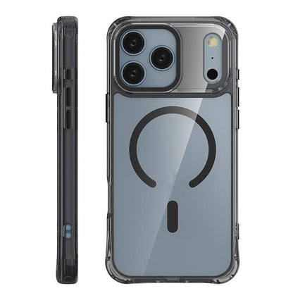 For iPhone 17 Pro Max Shockproof Magnetic PC Hybrid TPU Phone Case - Transparent Black - EDA009793501D