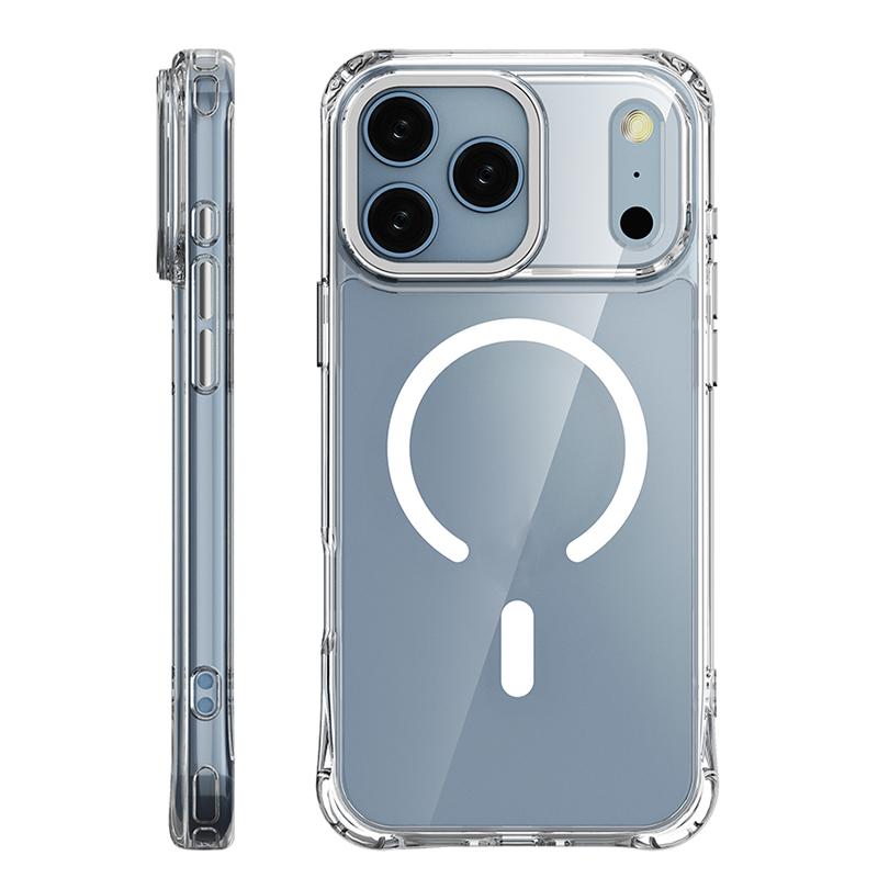 For iPhone 17 Pro Max Shockproof Magnetic PC Hybrid TPU Phone Case - Transparent - EDA009793501E