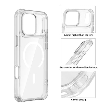 For iPhone 17 Pro Max Shockproof Magnetic PC Hybrid TPU Phone Case - Transparent - EDA009793501E
