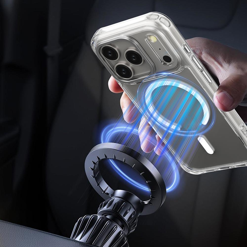 For iPhone 17 Pro Shockproof Magnetic PC Hybrid TPU Phone Case - Transparent Blue - EDA009793502A