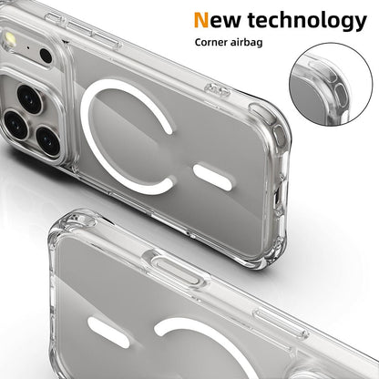 For iPhone 17 Pro Shockproof Magnetic PC Hybrid TPU Phone Case - Transparent Purple - EDA009793502B