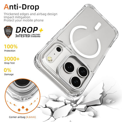 For iPhone 17 Pro Shockproof Magnetic PC Hybrid TPU Phone Case - Transparent Black - EDA009793502D