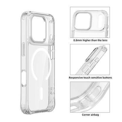 For iPhone 17 Pro Shockproof Magnetic PC Hybrid TPU Phone Case - Transparent Black - EDA009793502D