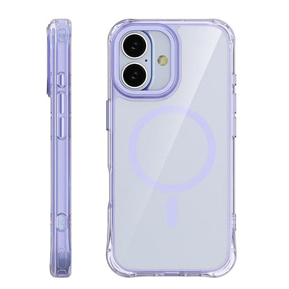 For iPhone 17 Shockproof Magnetic PC Hybrid TPU Phone Case - Transparent Purple - EDA009793503B