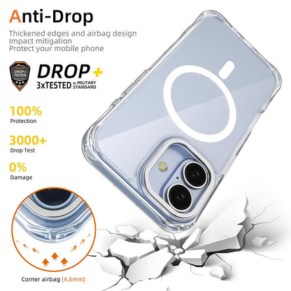For iPhone 17 Shockproof Magnetic PC Hybrid TPU Phone Case - Transparent - EDA009793503E