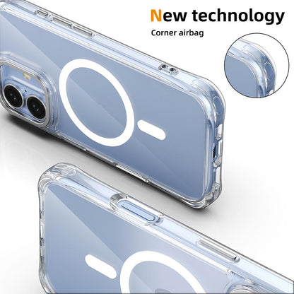 For iPhone 17 Shockproof Magnetic PC Hybrid TPU Phone Case - Transparent - EDA009793503E
