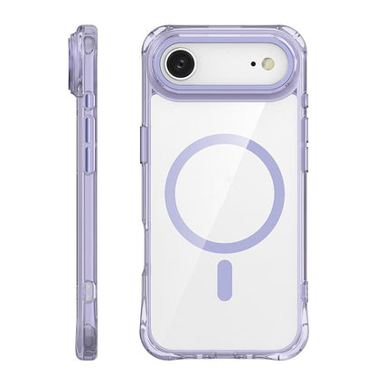 For iPhone Air Shockproof Magnetic PC Hybrid TPU Phone Case - Transparent Purple - EDA009793504B