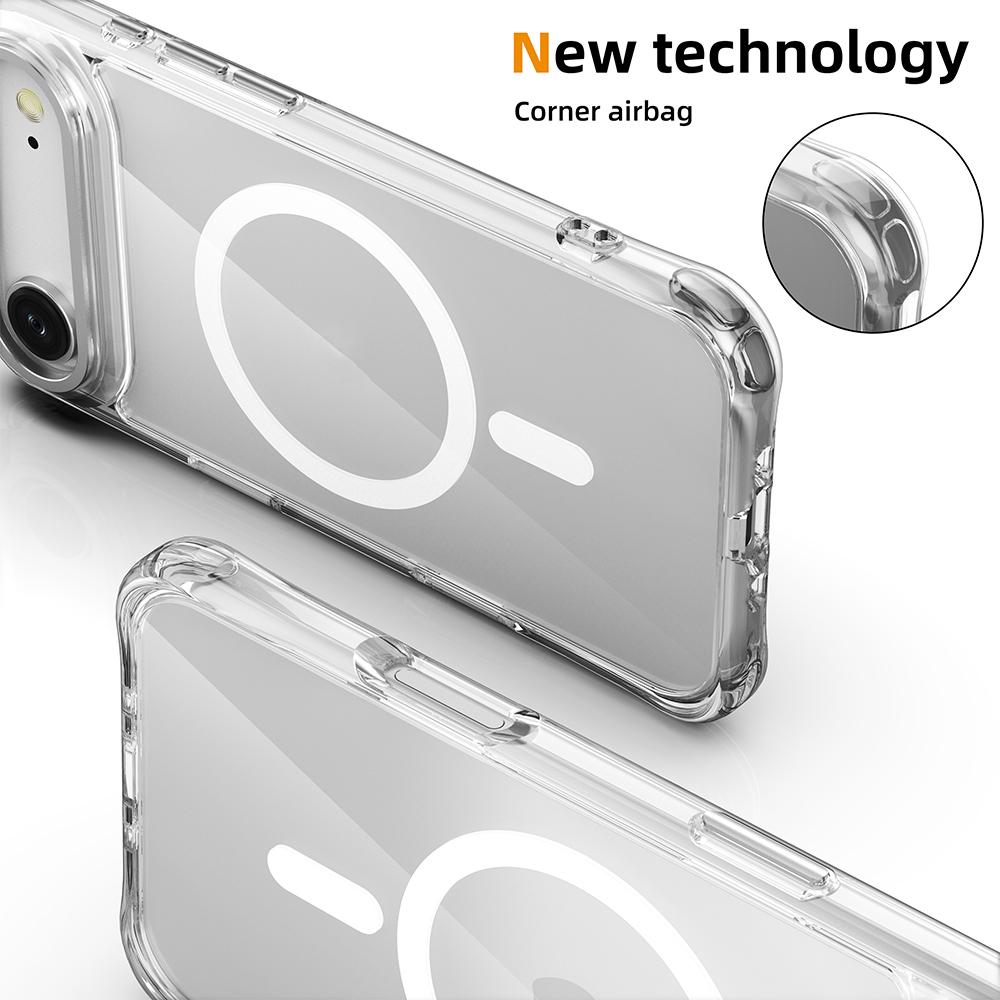 For iPhone Air Shockproof Magnetic PC Hybrid TPU Phone Case - Transparent Purple - EDA009793504B