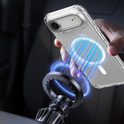 For iPhone Air Shockproof Magnetic PC Hybrid TPU Phone Case - Transparent Purple - EDA009793504B