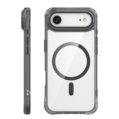 For iPhone Air Shockproof Magnetic PC Hybrid TPU Phone Case - Transparent Black - EDA009793504D