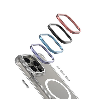 For iPhone 16 Pro Max Shockproof Magnetic PC Hybrid TPU Phone Case - Transparent Black - EDA009793505D