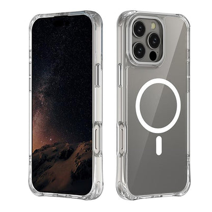 For iPhone 16 Pro Max Shockproof Magnetic PC Hybrid TPU Phone Case - Transparent - EDA009793505E