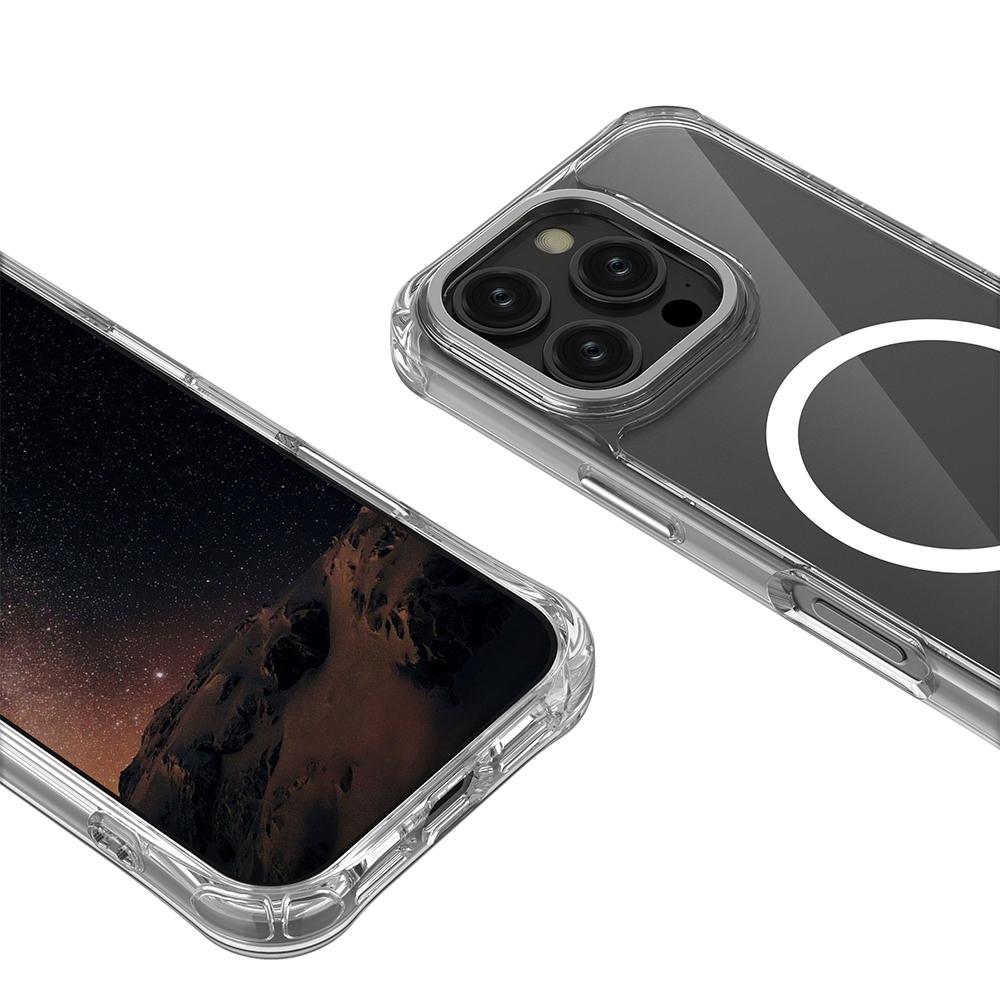 For iPhone 16 Pro Shockproof Magnetic PC Hybrid TPU Phone Case - Transparent Black - EDA009793506D