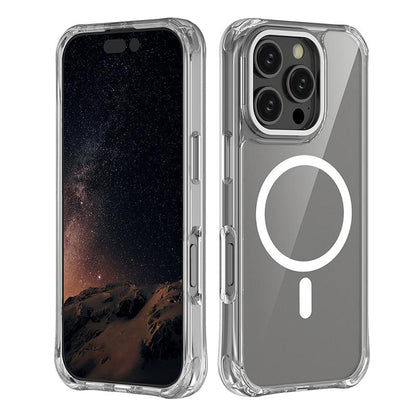 For iPhone 16 Pro Shockproof Magnetic PC Hybrid TPU Phone Case - Transparent - EDA009793506E